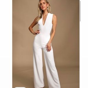 Lulus White Backless Jumpsuit